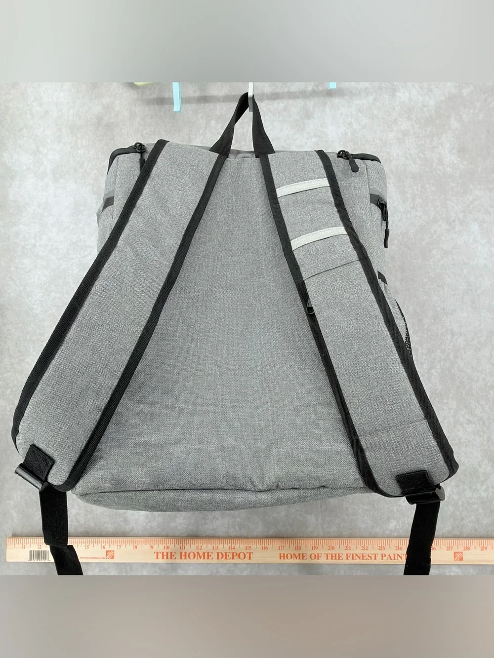 Gray Backpack cooler bag with Blue Infinity Logo storage large